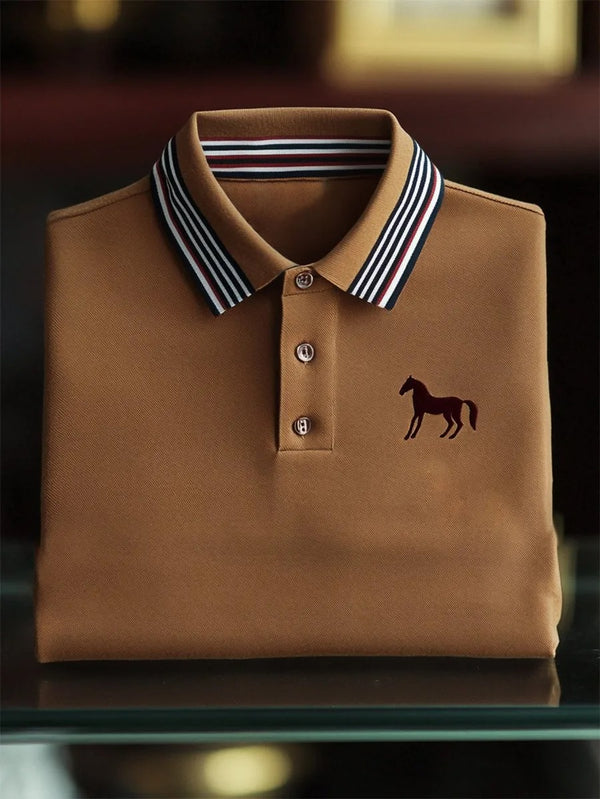 Trylly Premium Brown Solid Polo T-Shirt for Men | Classic Elegant Smart Fit Tee
